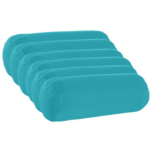vidaXL Podložka 6 ks HEERLEN Tyrkysová Ø 15 x 40 cm Polyester – Obrázok 2