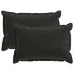 vidaXL Podložka s vankúšom HOUTEN 2 ks Čierna Polyester – Obrázok 2
