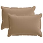 vidaXL Podložka s vankúšom HOUTEN 2 ks Sivohnedá Polyester – Obrázok 2