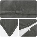 vidaXL Podložka s vankúšom HOUTEN 2 ks Antracitová Mikrovlákno fleece – Obrázok 4