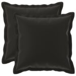 vidaXL Podložka s vankúšom HOUTEN 2 ks Čierna Polyester – Obrázok 2