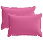 vidaXL Podložka s vankúšom HOUTEN 2 ks Ružová Polyester – Obrázok 2