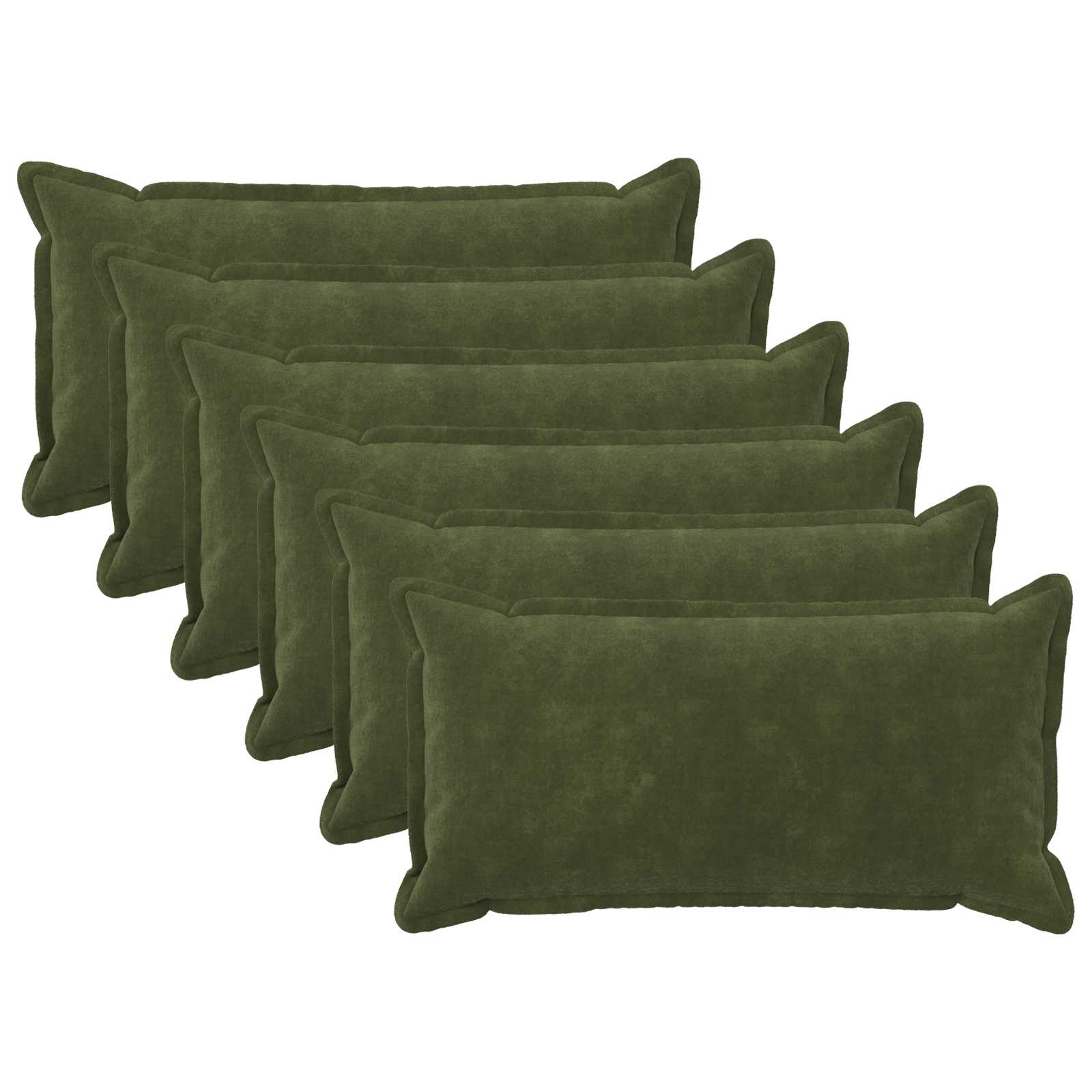 933651_1.jpg vidaXL Podložka s vankúšom HOUTEN 6 ks Zelená Mikrovlákno fleece – Obrázok 1