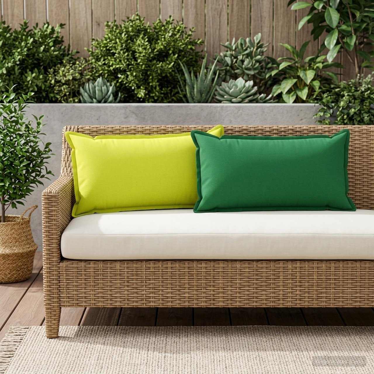 933675_1.jpg vidaXL Podložka s vankúšom HOUTEN 6 ks Zelená Polyester – Obrázok 1