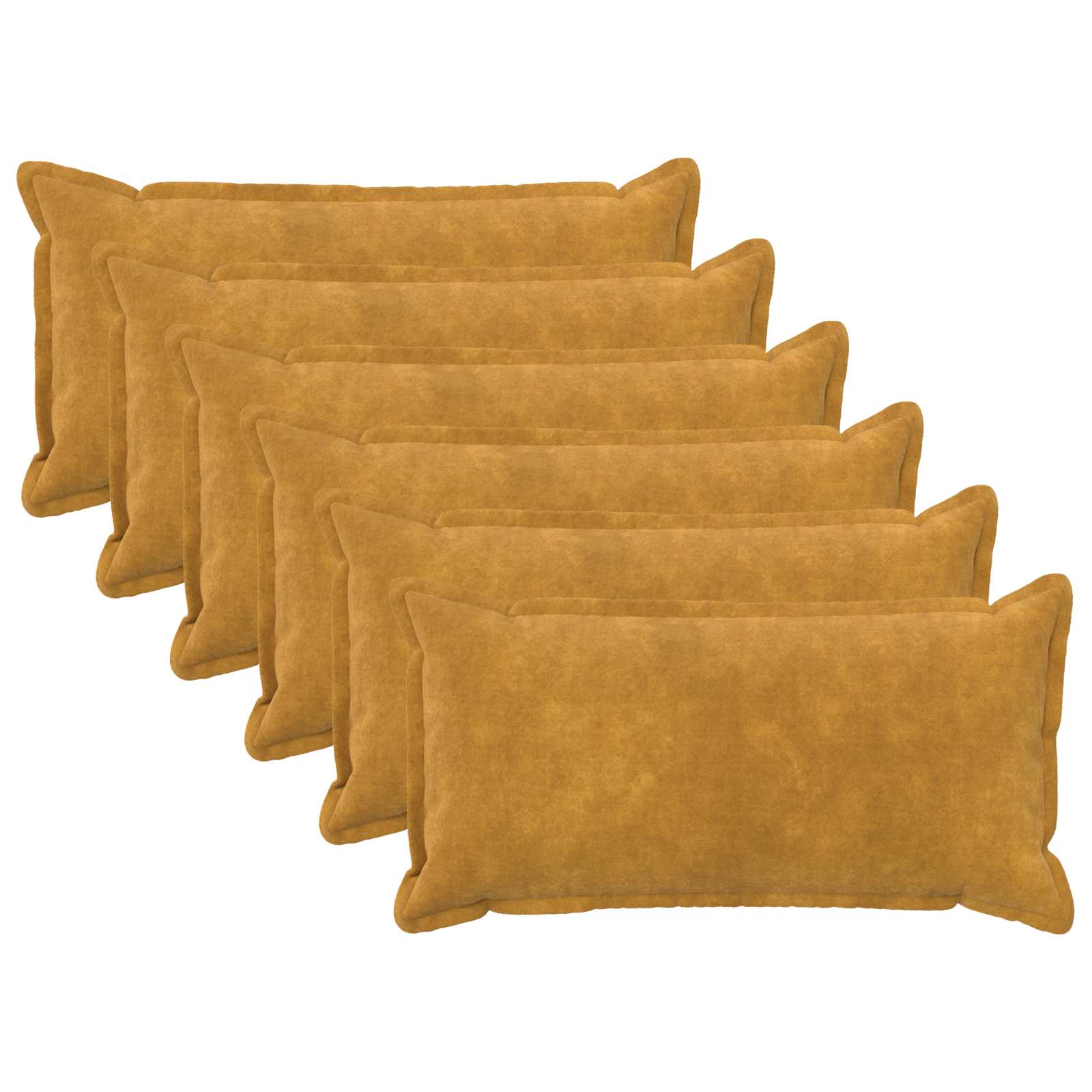 934031_1.jpg vidaXL Podložka s vankúšom HOUTEN 6 ks Žltá Mikrovlákno fleece – Obrázok 1