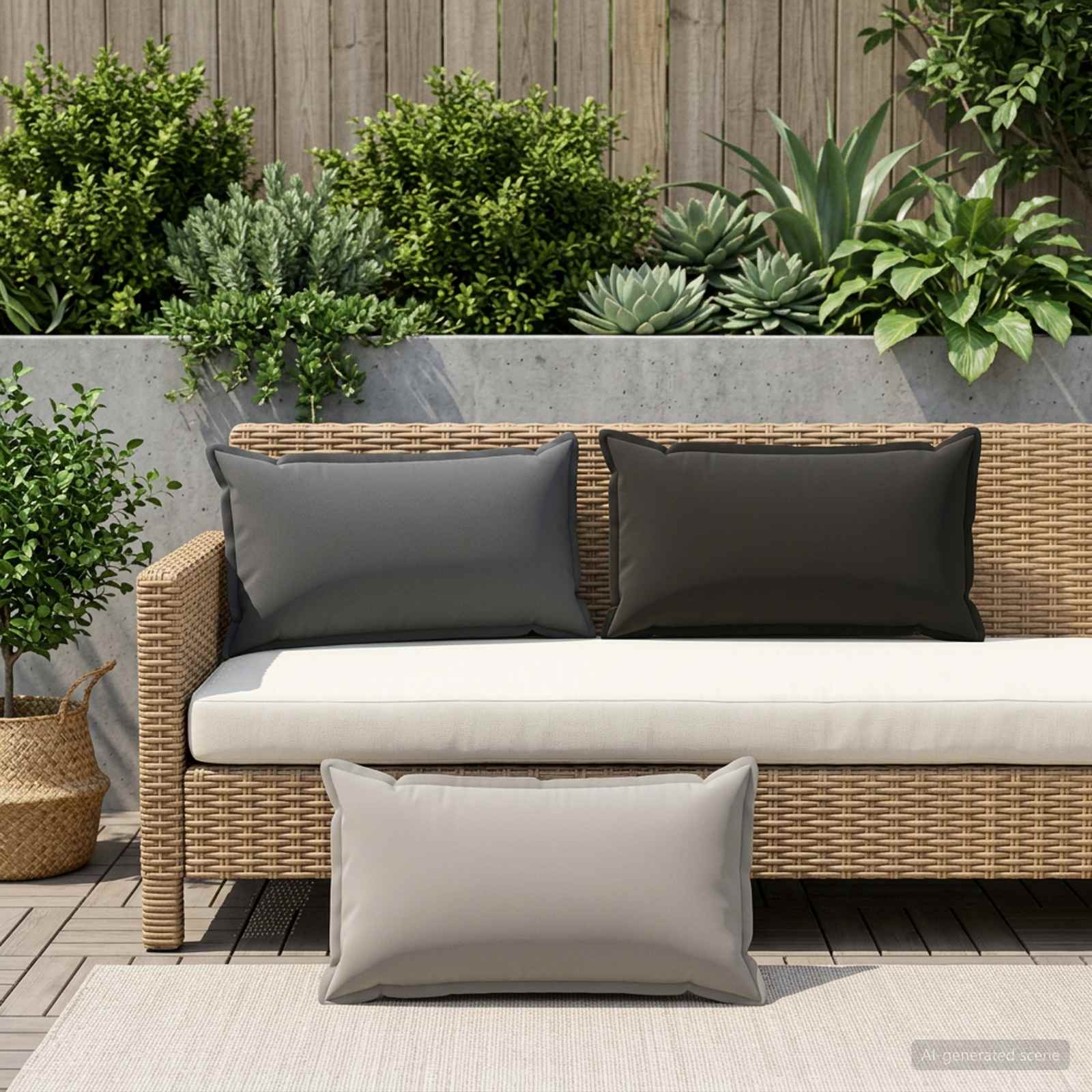 934068_1.jpg vidaXL Podložka s vankúšom HOUTEN 12 ks Sivá Polyester – Obrázok 1