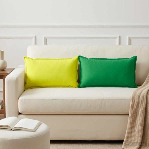 vidaXL Podložka s vankúšom HOUTEN 2 ks Zelená Polyester – Obrázok 3