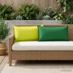 vidaXL Podložka s vankúšom HOUTEN 6 ks Zelená Polyester