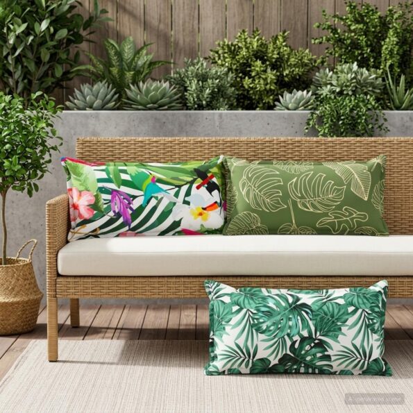 vidaXL Podložka List HOUTEN 12 ks Design s listami Polyester – Obrázok 3