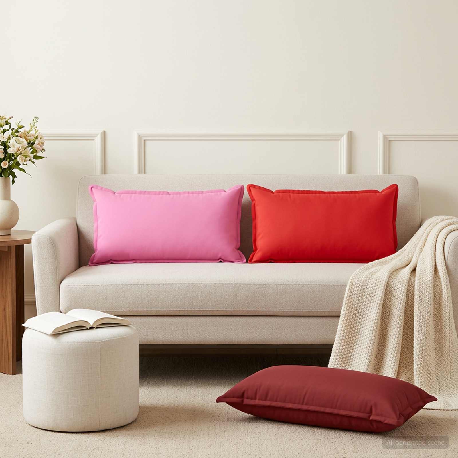 934085_1.jpg vidaXL Podložka s vankúšom HOUTEN 6 ks Červená Polyester – Obrázok 1