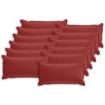 vidaXL Podložka s vankúšom HOUTEN 12 ks Víno červené Polyester – Obrázok 2