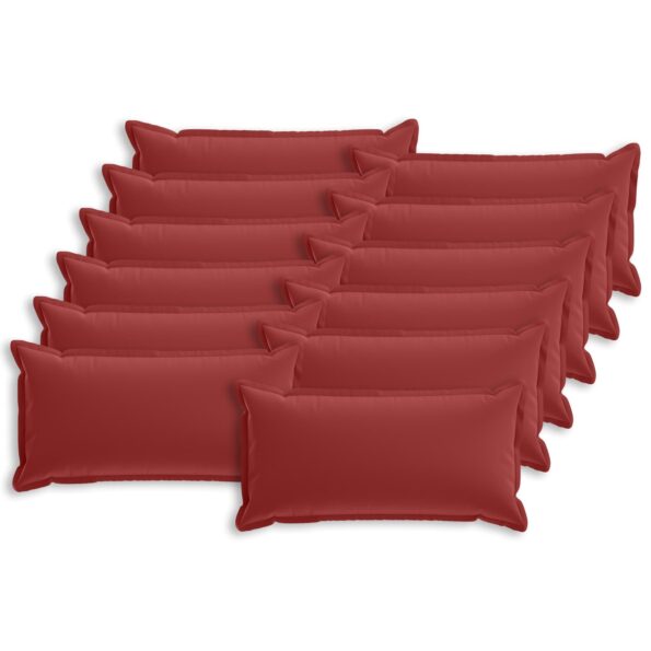 vidaXL Podložka s vankúšom HOUTEN 12 ks Víno červené Polyester – Obrázok 2