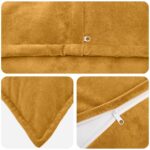 vidaXL Podložka s vankúšom HOUTEN 2 ks Žltá Mikrovlákno fleece – Obrázok 4