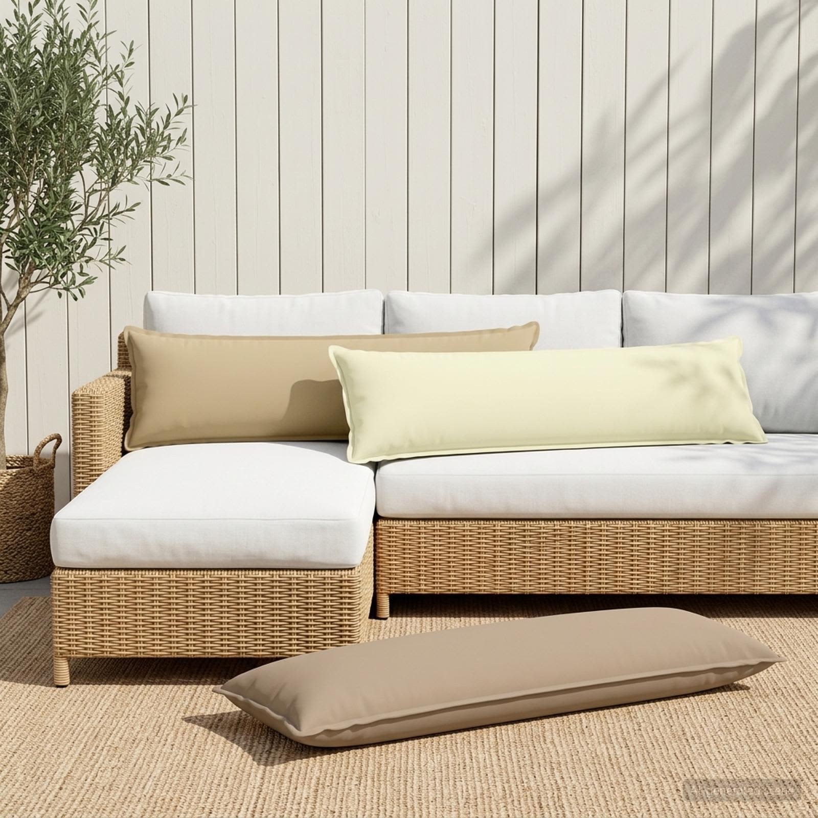 934425_1.jpg vidaXL Podložka s vankúšom HOUTEN Béžová 40 x 145 cm Polyester – Obrázok 1