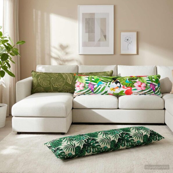 vidaXL Podložka List HOUTEN Design s listami 40 x 145 cm Polyester – Obrázok 3