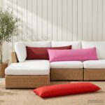 vidaXL Podložka s vankúšom HOUTEN 2 ks Červená Polyester – Obrázok 3