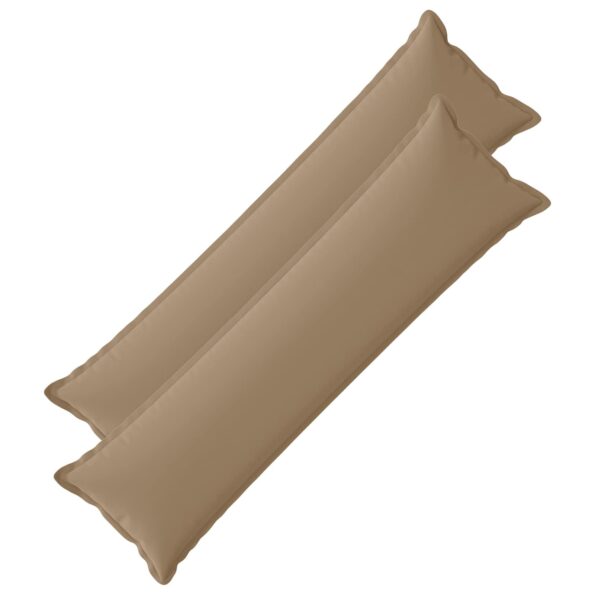 vidaXL Podložka s vankúšom HOUTEN 2 ks Sivohnedá Polyester – Obrázok 2
