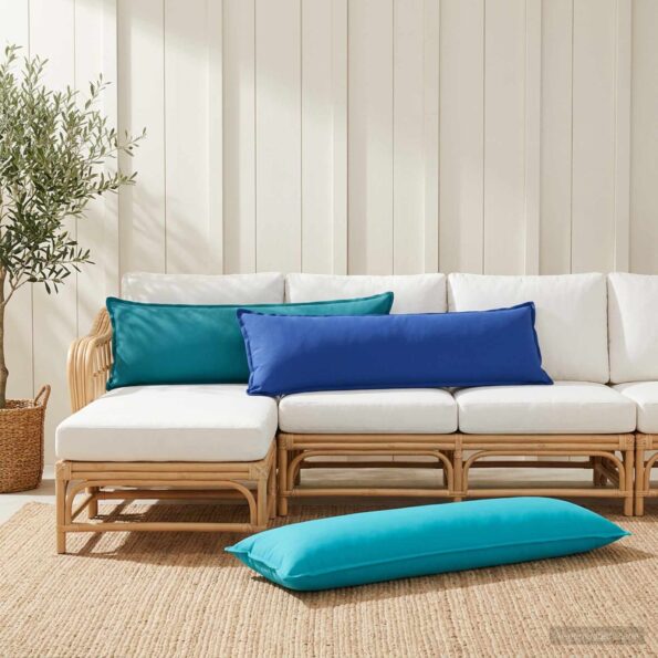 vidaXL Podložka s vankúšom HOUTEN Tyrkysová 40 x 145 cm Polyester – Obrázok 3