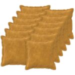 vidaXL Podložka s vankúšom HOUTEN 12 ks Žltá Mikrovlákno fleece