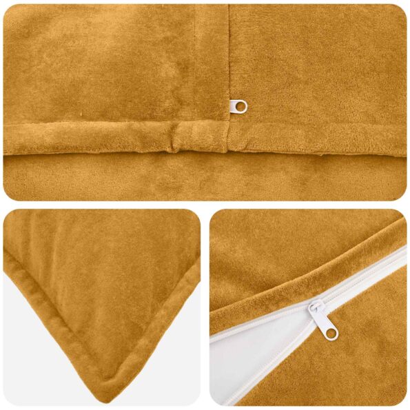 vidaXL Podložka s vankúšom HOUTEN 12 ks Žltá Mikrovlákno fleece – Obrázok 4