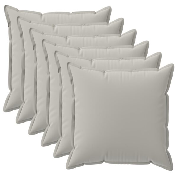 vidaXL Podložka s vankúšom HOUTEN 6 ks Sivá Polyester – Obrázok 2