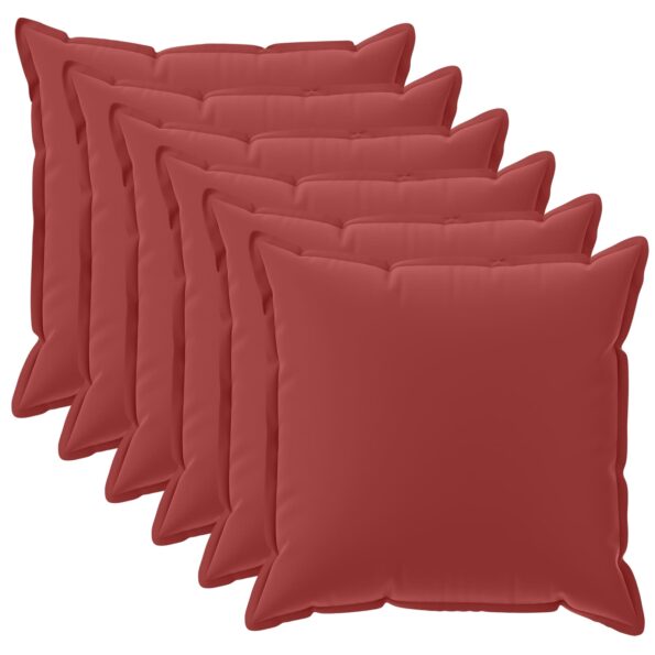 vidaXL Podložka s vankúšom HOUTEN 6 ks Víno červené Polyester – Obrázok 2