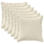 vidaXL Podložka s vankúšom HOUTEN 6 ks Krémová Mikrovlákno fleece