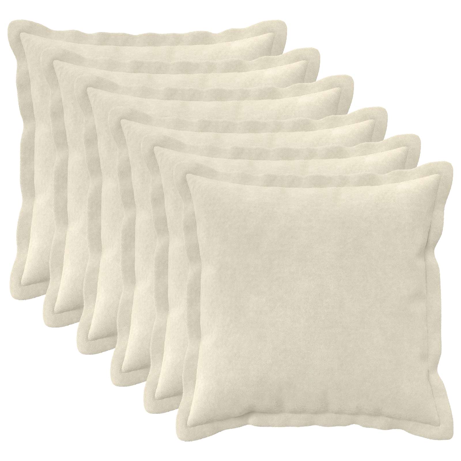 935252_1.jpg vidaXL Podložka s vankúšom HOUTEN 6 ks Krémová Mikrovlákno fleece – Obrázok 1