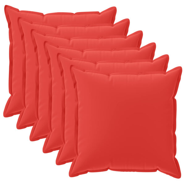 vidaXL Podložka s vankúšom HOUTEN 6 ks Červená Polyester – Obrázok 2