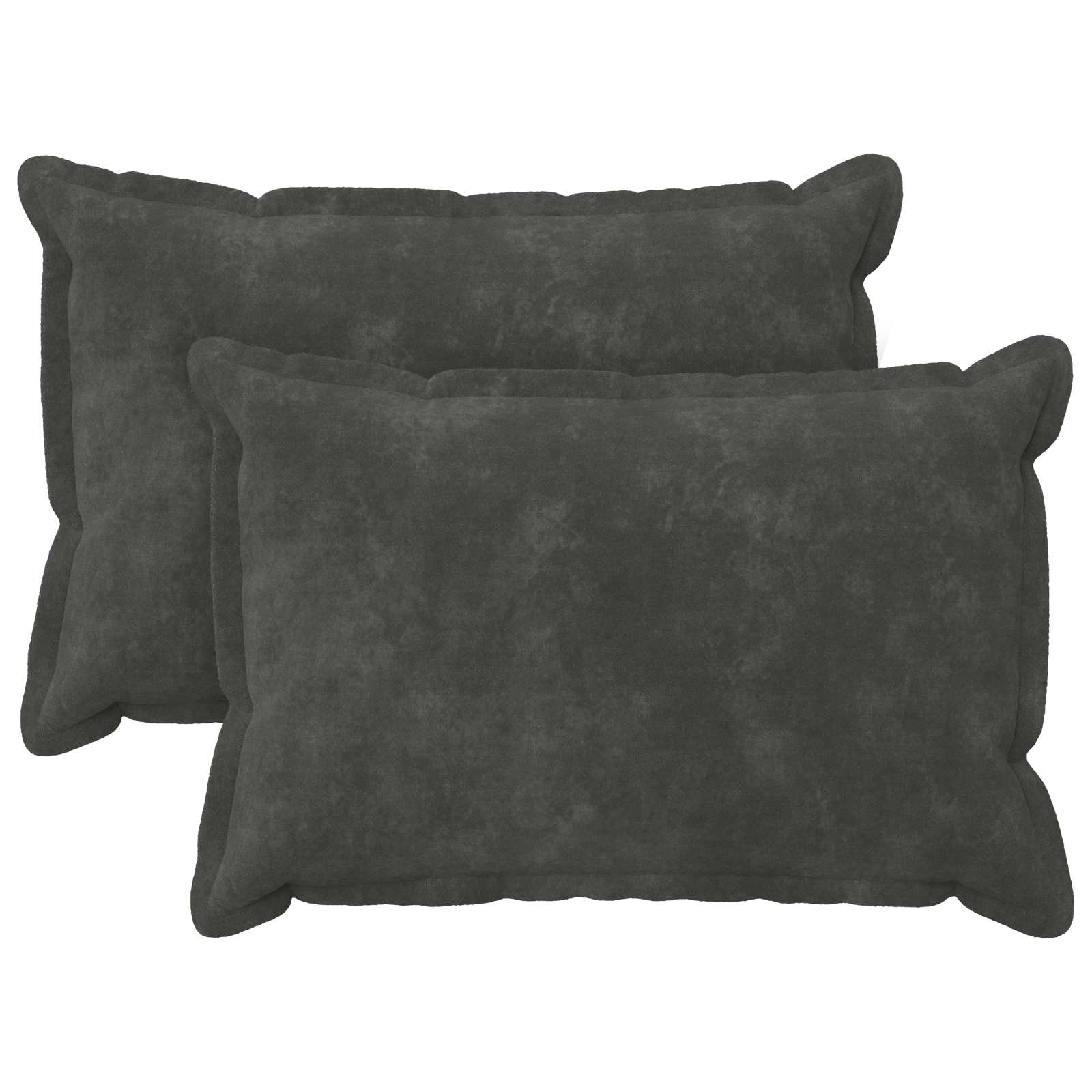 935558_1.jpg vidaXL Podložka s vankúšom HOUTEN 2 ks Antracitová Mikrovlákno fleece – Obrázok 1