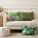 vidaXL Podložka 2 ks HOUTEN Design s listami 50 x 70 cm Polyester
