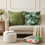 vidaXL Podložka 2 ks HOUTEN Design s listami 60 x 60 cm Polyester
