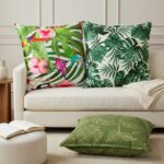 vidaXL Podložka 2 ks HOUTEN Design s listami 80 x 80 cm Polyester