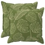 vidaXL Podložka 2 ks HOUTEN Design s listami 80 x 80 cm Polyester – Obrázok 2