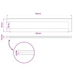 vidaXL Obdĺžnikový stôl 150 x 30 x 3,2 cm Obdĺžnikový – Obrázok 8