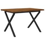 vidaXL 120 x 80 x 75 cm Pevné akáciové drevo Prírodná a čierna – Obrázok 2