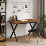vidaXL 120 x 80 x 75 cm Pevné akáciové drevo Prírodná a čierna – Obrázok 3