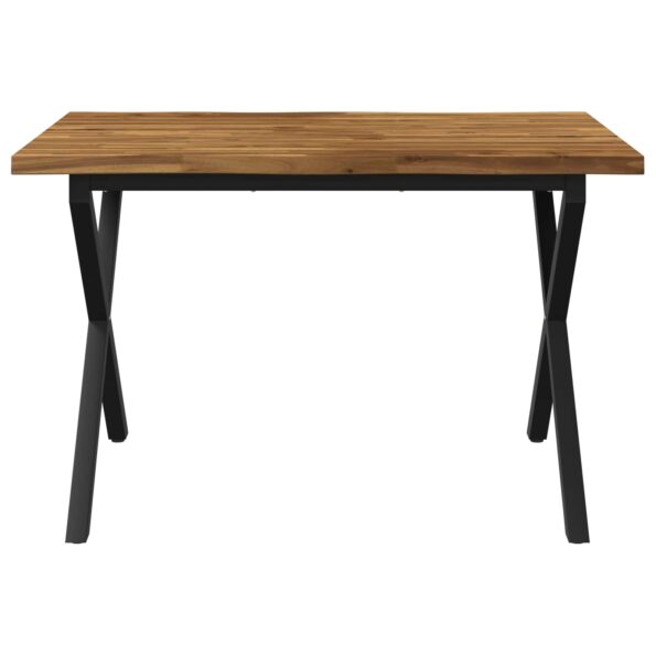vidaXL 120 x 80 x 75 cm Pevné akáciové drevo Prírodná a čierna – Obrázok 4