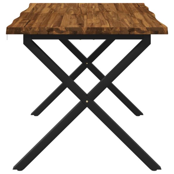 vidaXL 120 x 80 x 75 cm Pevné akáciové drevo Prírodná a čierna – Obrázok 5