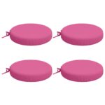 vidaXL Vankúše na sedenie SOEST 4 ks 100% polyester Ružová Ø 35 x 7 cm – Obrázok 2