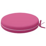 vidaXL Vankúše na sedenie SOEST 4 ks 100% polyester Ružová Ø 35 x 7 cm – Obrázok 4