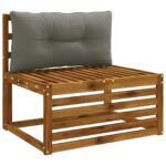 vidaXL Vankúš na chrbát PUTTEN 100% polyester Sivá 80 x 40 x 10 cm – Obrázok 3