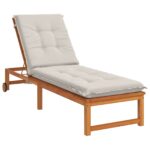 vidaXL Vankúš na ležadlo GEMERT 100% polyester Biela 190 x 50 x 9 cm – Obrázok 3