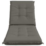 vidaXL Vankúš na ležadlo GEMERT 100% polyester Sivá 190 x 50 x 9 cm – Obrázok 4