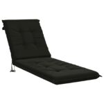vidaXL Vankúš na ležadlo GEMERT 100% polyester Čierna 190 x 50 x 9 cm – Obrázok 2