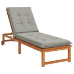 vidaXL Vankúš na ležadlo GEMERT 100% polyester Sivá 190 x 60 x 9 cm – Obrázok 3