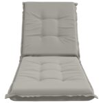 vidaXL Vankúš na ležadlo GEMERT 100% polyester Sivá 190 x 60 x 9 cm – Obrázok 4