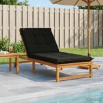 vidaXL Vankúš na ležadlo GEMERT 100% polyester Čierna 190 x 70 x 9 cm