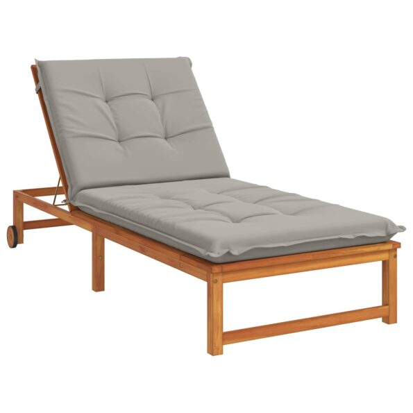 vidaXL Vankúš na ležadlo GEMERT 100% polyester Sivá 190 x 70 x 9 cm – Obrázok 3