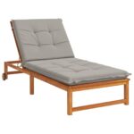 vidaXL Vankúš na ležadlo GEMERT 100% polyester Sivá 190 x 80 x 9 cm – Obrázok 3